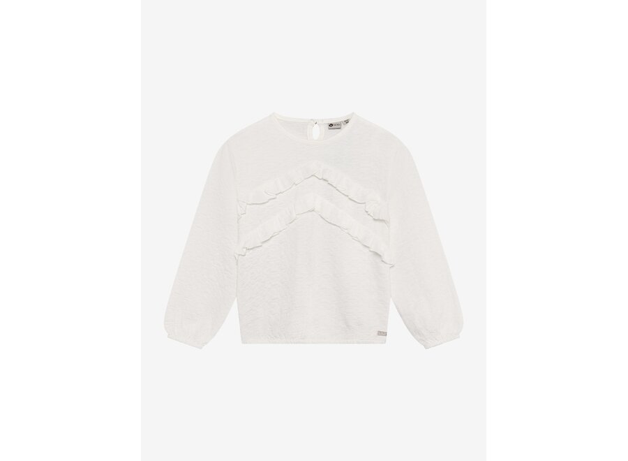 T-shirt Longsleeve Ruffle - Egret