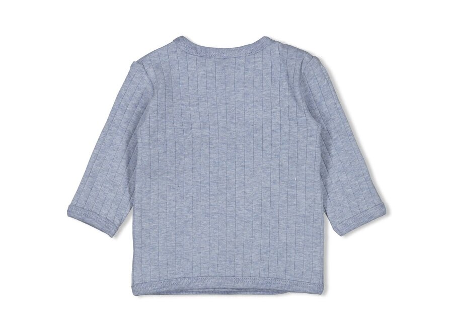 Overslagshirt rib - Blue Ocean - Blauw Melange