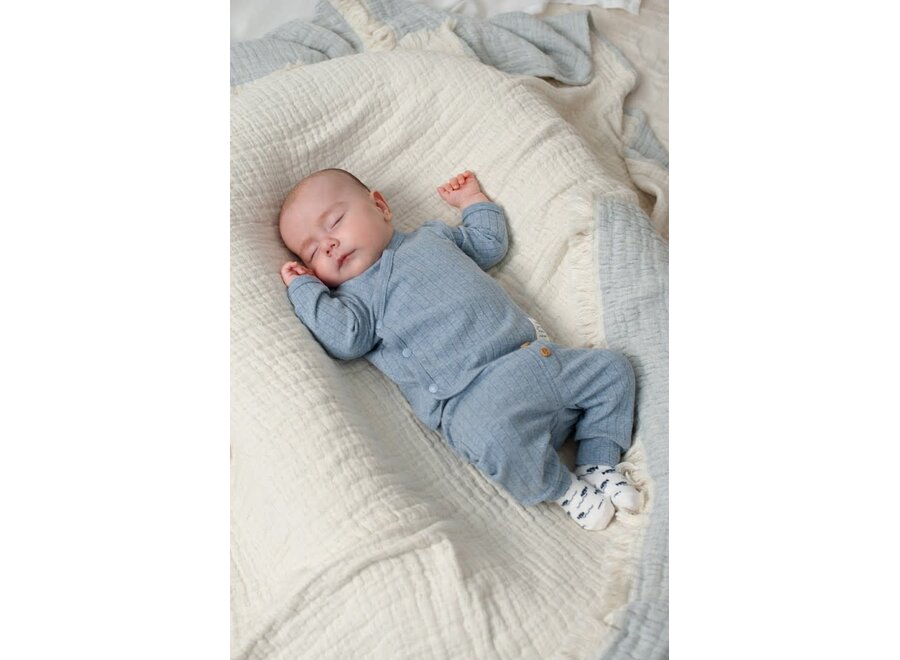 Overslagshirt rib - Blue Ocean - Blauw Melange