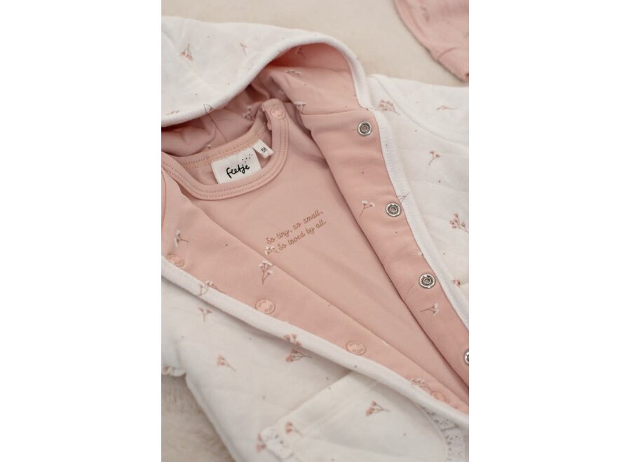 Omkeerbaar jasje met capuchon AOP - Delicate Flower - Offwhite