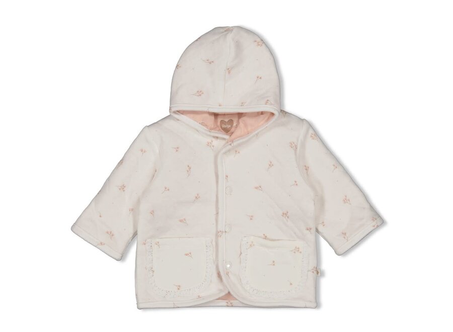 Omkeerbaar jasje met capuchon AOP - Delicate Flower - Offwhite