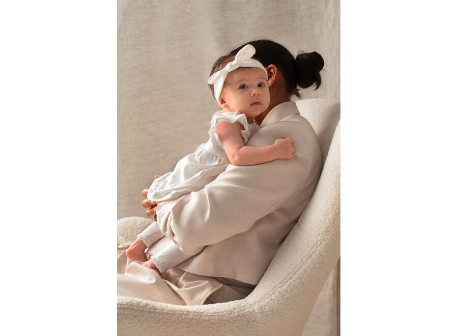 Haarband crinkle AOP - Delicate Flower - Offwhite