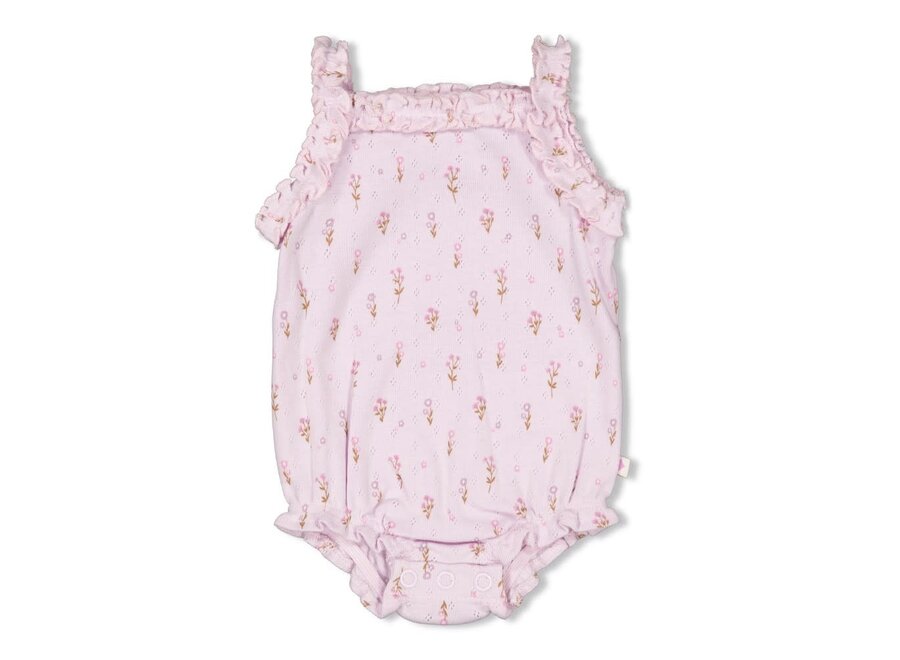 Romper pointelle rib AOP - Flower Ranch - Lila