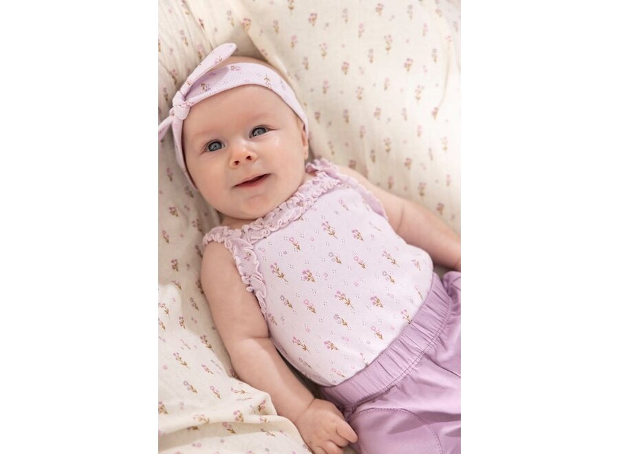 Romper pointelle rib AOP - Flower Ranch - Lila