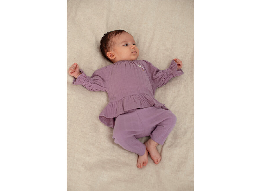 Longsleeve ruches mousseline - Flower Ranch - Violet