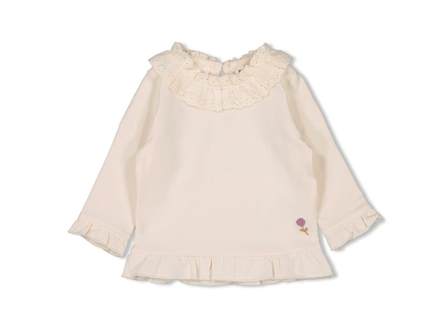 Longsleeve met kraag - Flower Ranch - Offwhite