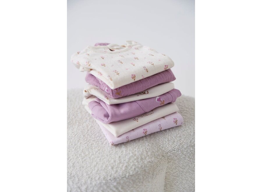 Longsleeve pointelle rib AOP - Flower Ranch - Offwhite