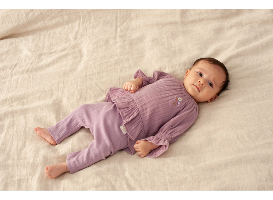 Legging pointelle rib - Flower Ranch - Violet