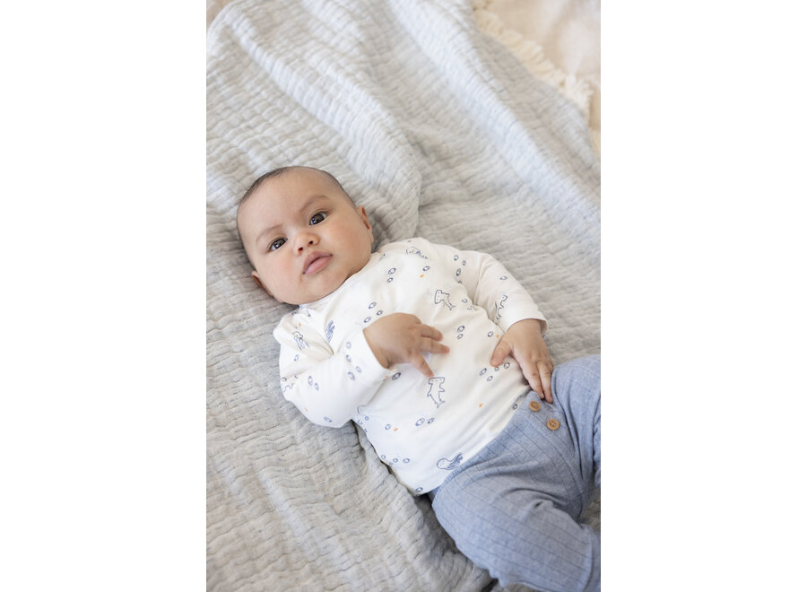 Broek rib - Blue Ocean - Blauw Melange