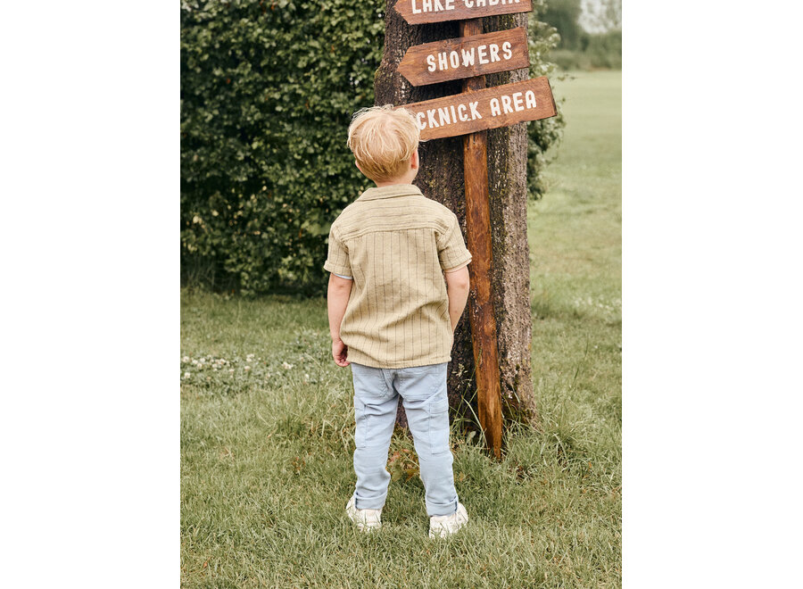 Shirt Small Stripe - Pale Olive Green