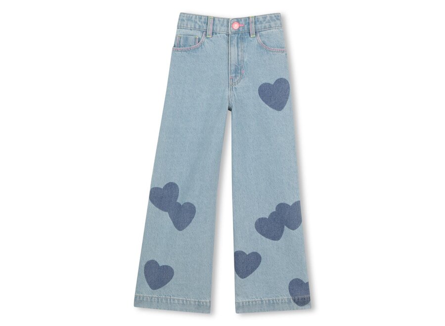 PANTALON DENIM HEARTS - Double Stone + Bleach