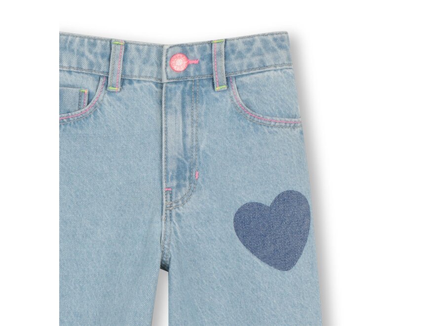 PANTALON DENIM HEARTS - Double Stone + Bleach