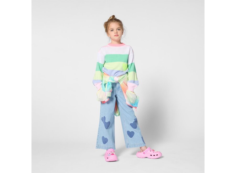 PANTALON DENIM HEARTS - Double Stone + Bleach