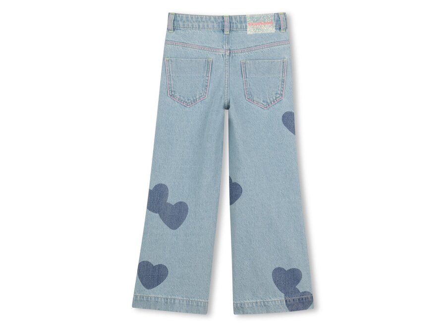 PANTALON DENIM HEARTS - Double Stone + Bleach