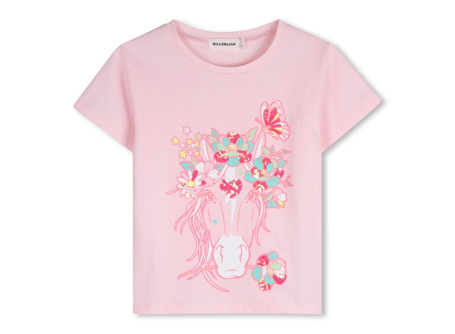 T-SHIRT LICHT ROZE - PAARD