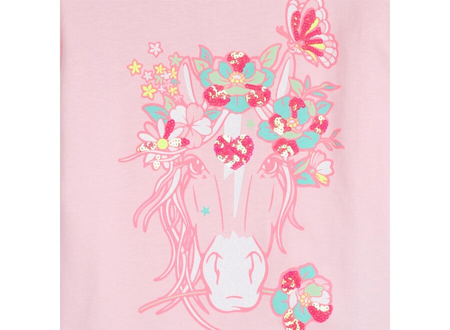 T-SHIRT LICHT ROZE - PAARD