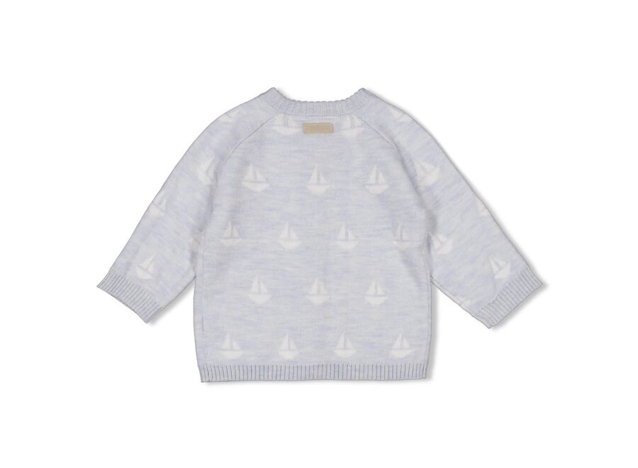 Vestje gebreid AO - The Knits - Blauw melange