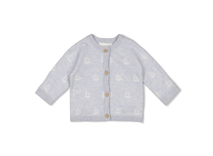 Vestje gebreid AO - The Knits - Blauw melange