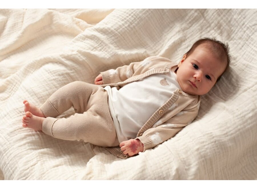 Vestje gebreid AO - The Knits - Zand melange