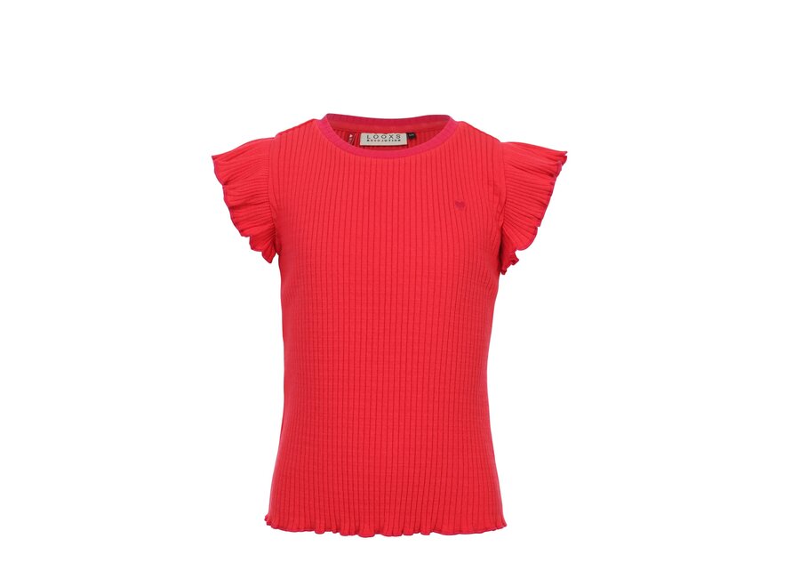 Little Rib T-Shirt SS poppy red