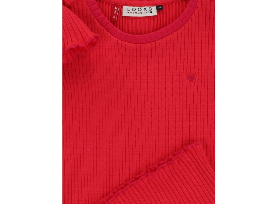 Little Rib T-Shirt SS poppy red