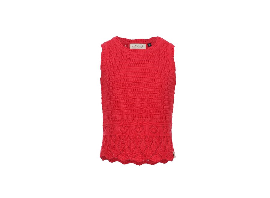 Little knitted spencer poppy red