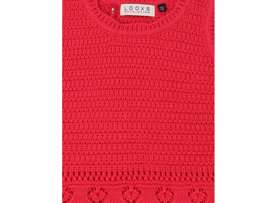 Little knitted spencer poppy red