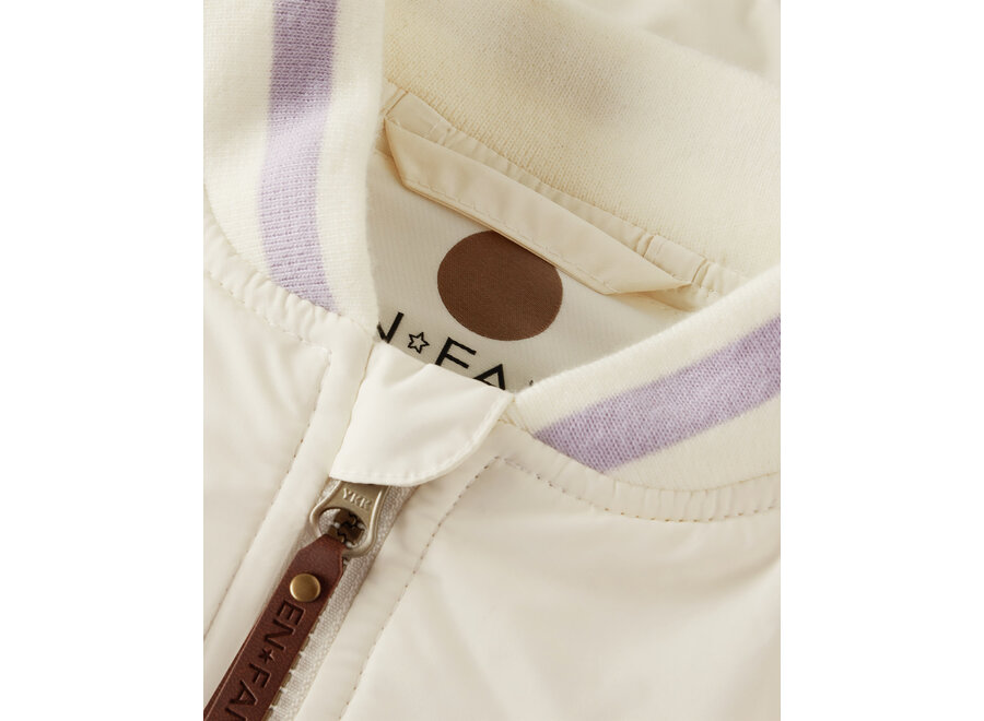 Bomber Jacket W. Embroidery Purple Heather