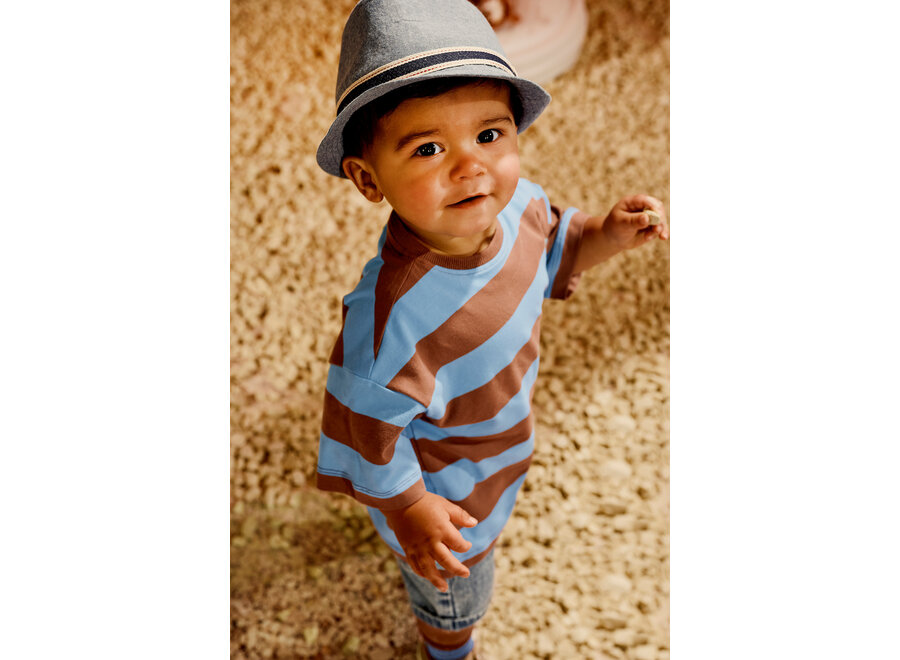 T-Shir Zeyd - Blush brown | Surfing blue