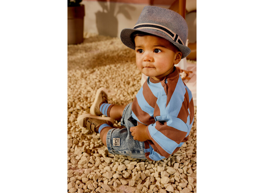 T-Shir Zeyd - Blush brown | Surfing blue