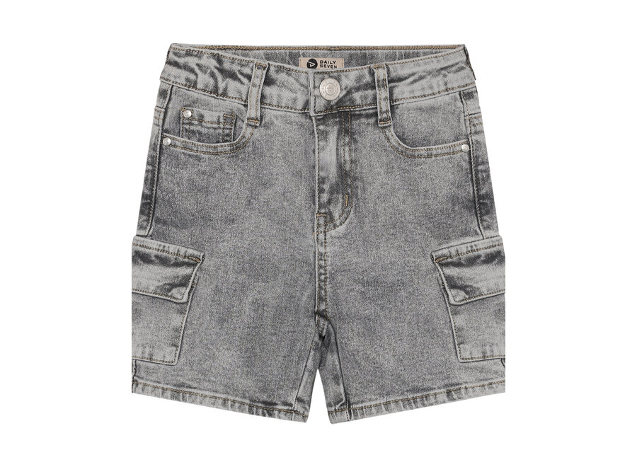 Denim Cargo Shorts Grey