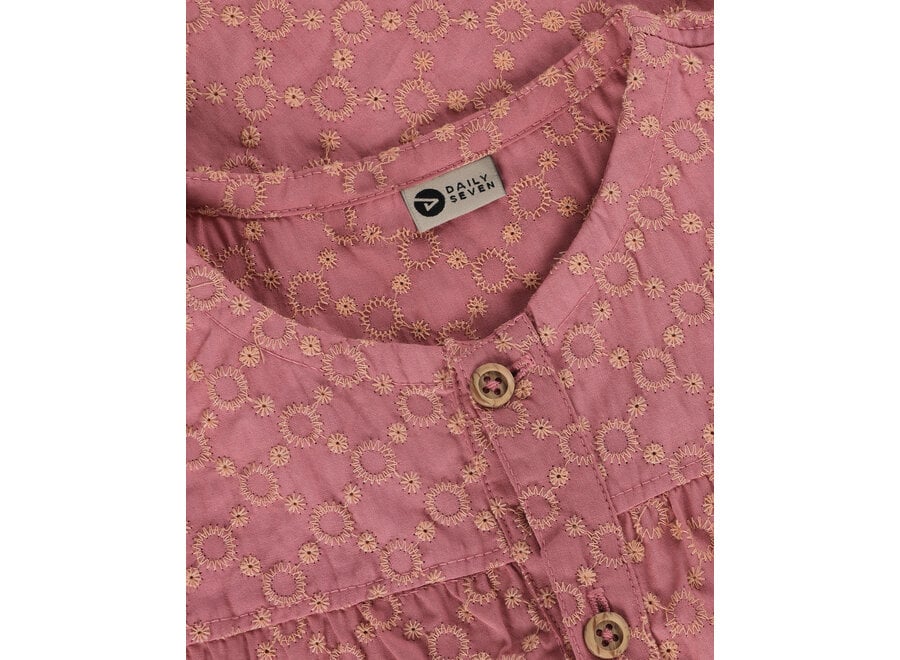 Shirt Ruffle Broderie Rose