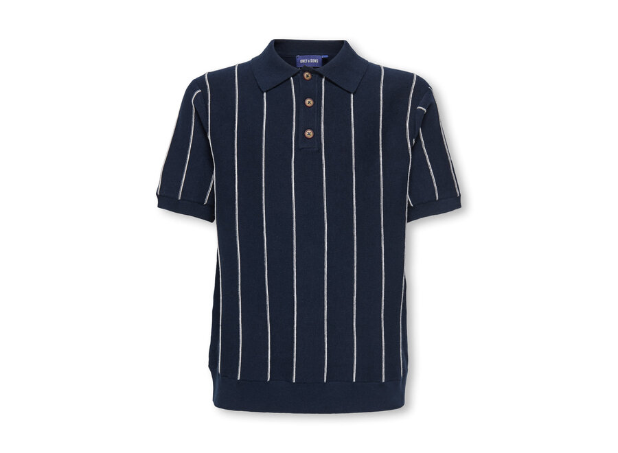 SAIM REG 12 STRIPE SS POLO Dark Sapphire