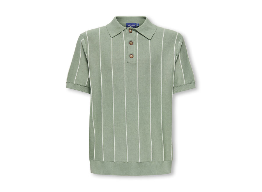 SAIM REG 12 STRIPE SS POLO Iceberg Green