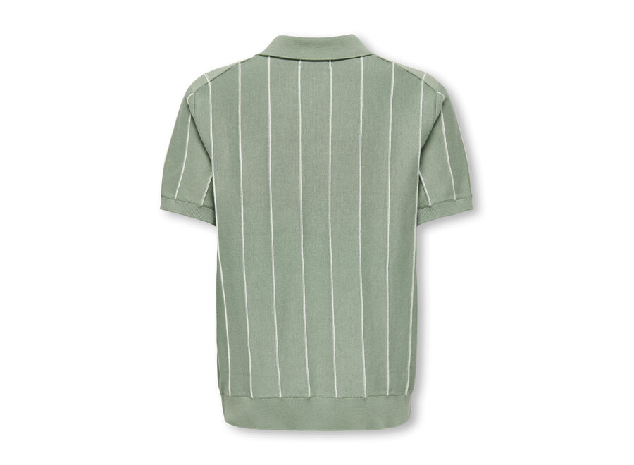 SAIM REG 12 STRIPE SS POLO Iceberg Green