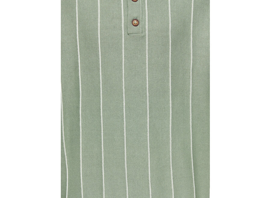 SAIM REG 12 STRIPE SS POLO Iceberg Green