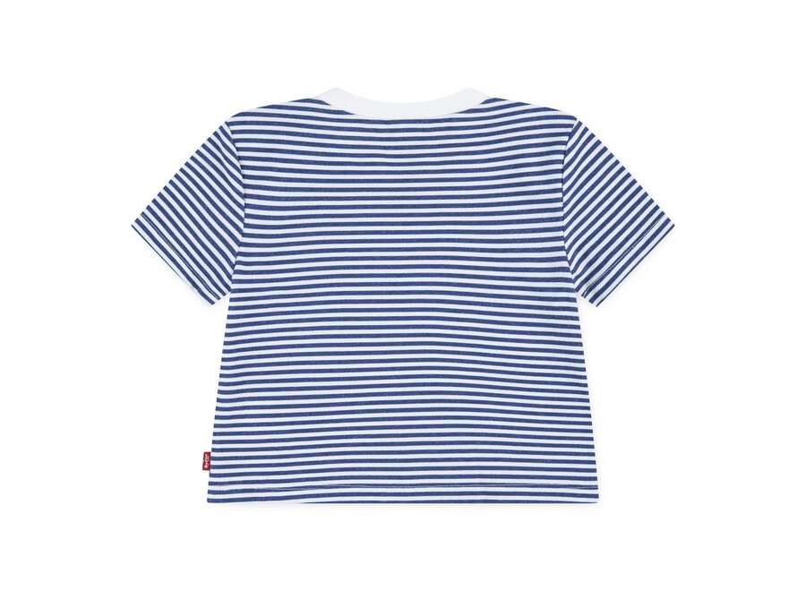 T-Shirt striped mini batwing tee - blue