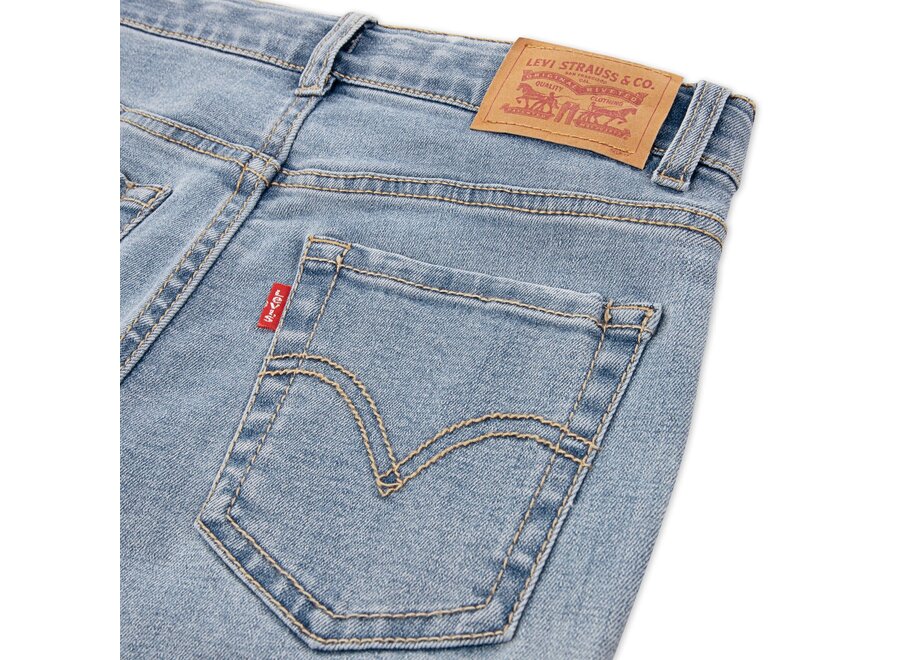 Flare jeans - with pocket detail - worn in blue