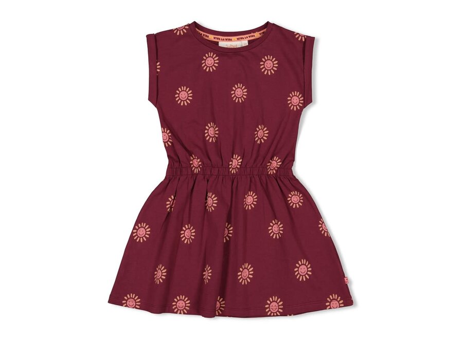 Jurk AOP - Salsa Sunset - Bordeaux