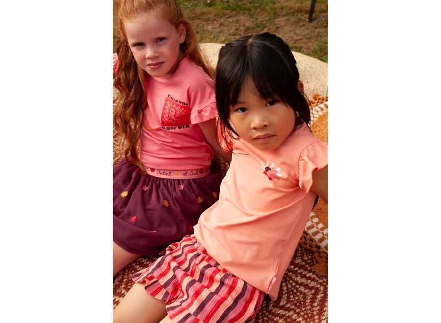 T-shirt met backprint - Salsa Sunset - Roze