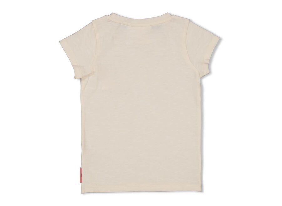 T-shirt met crochet zakje - Salsa Sunset - Offwhite