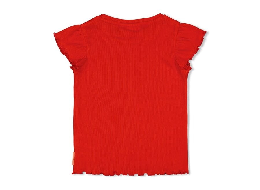 T-shirt rib - Salsa Sunset - Rood