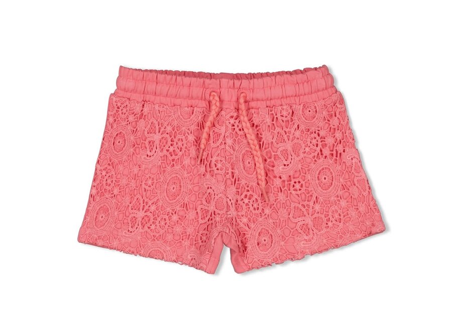 Short met crochetdetail - Salsa Sunset - Roze