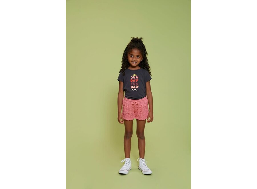 Short met crochetdetail - Salsa Sunset - Roze