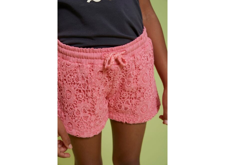 Short met crochetdetail - Salsa Sunset - Roze