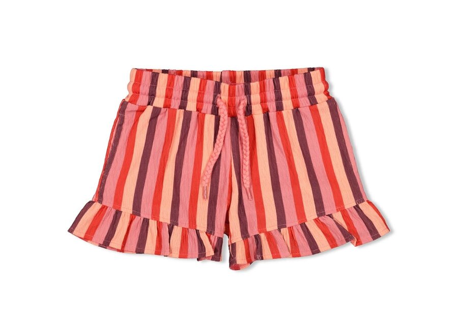 Short streep seersucker - Salsa Sunset - Zalm