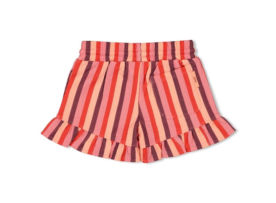 Short streep seersucker - Salsa Sunset - Zalm