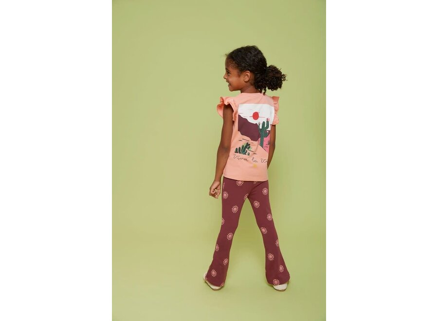 Flared broek AOP - Salsa Sunset - Bordeaux