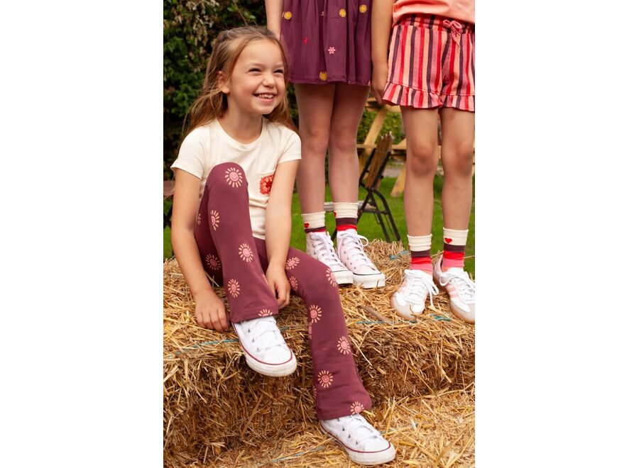 Flared broek AOP - Salsa Sunset - Bordeaux