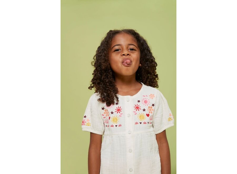 Blouse mousseline met embroidery  - Salsa Sunset - Offwhite